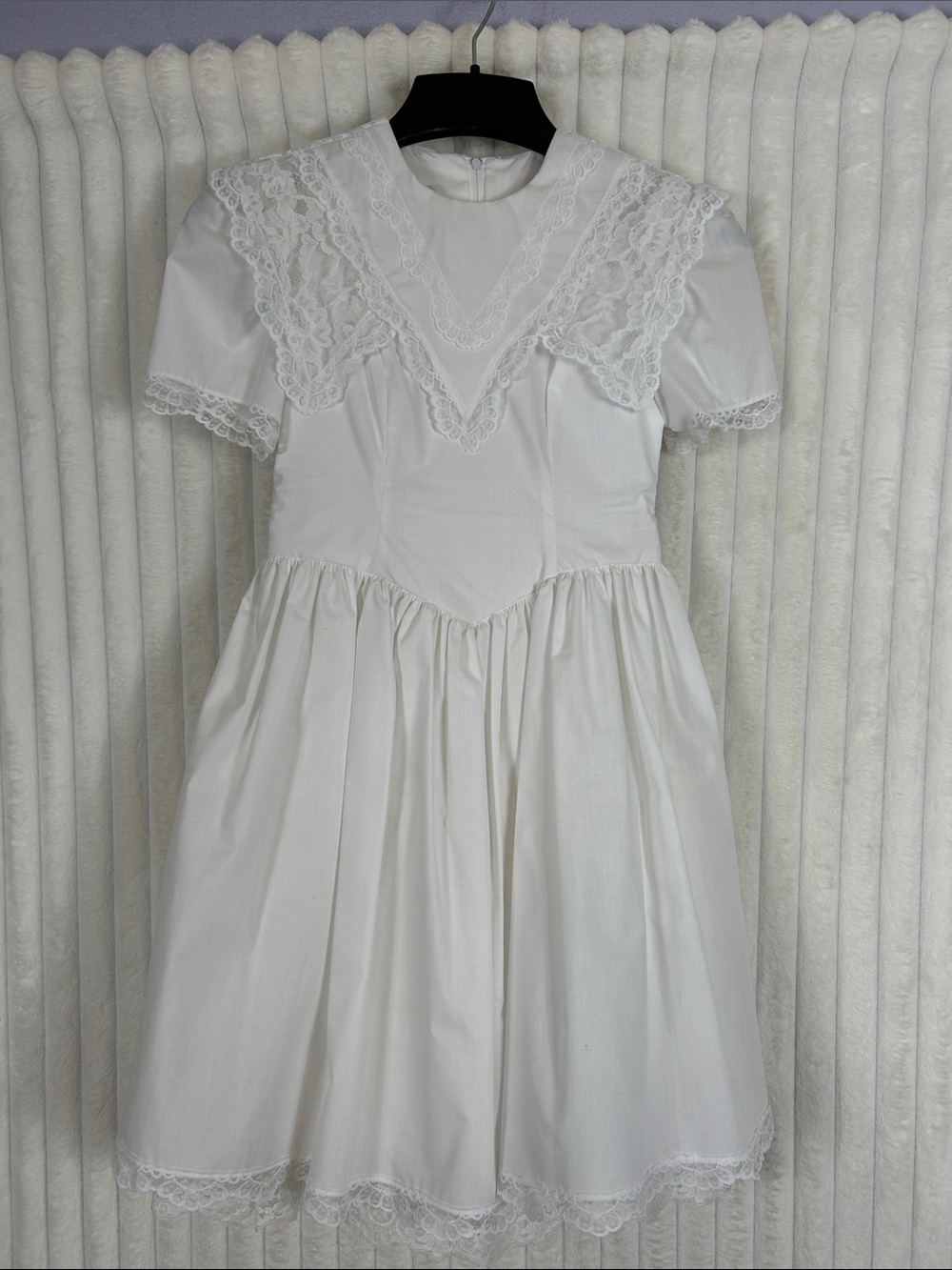 Vintage Jessica McClintock White Lace angelic, cottagecore Girls Dress 8